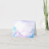 エレガントな青と紫の水彩のトンボ サンキューカード (裏面)