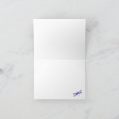 エレガントな青と紫の水彩のトンボ サンキューカード (内部)