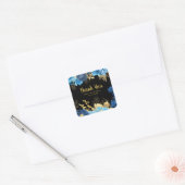 エレガントな青と金の花のスイート16 スクエアシール (封筒)