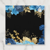 エレガントな青と金の花の誕生日パーティー フェイバータグ (裏面)