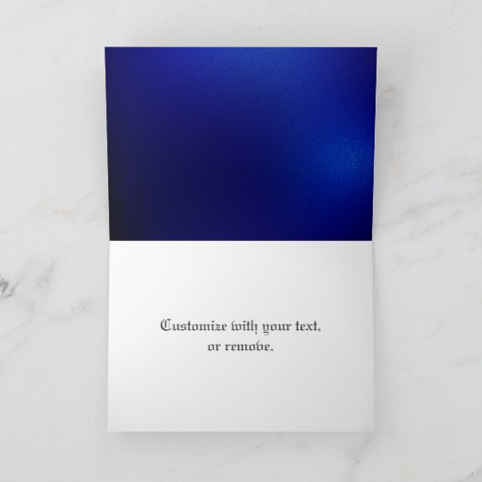 エレガントな青と銀のカスタマイズ可能 カード (内部)