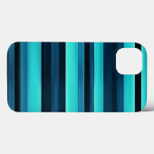 エレガントな青と黒のストライプの洗練されたモダンデザイン Case-Mate iPhoneケース (裏面 (横))