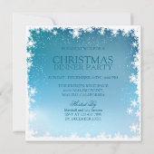 エレガントな青のクリスマスオーナメントの招待状 招待状 (裏面)