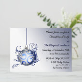エレガントな青のホリデーパーティー招待状 招待状 (スタンド正面)