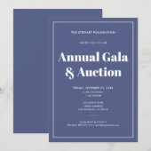 エレガントな青のミニマルなビジネス企業イベント 招待状 (正面/裏面)