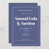 エレガントな青のミニマルなビジネス コーポレート イベント 招待状 (正面/裏面)