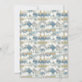 エレガントな青の抽象的な波 招待状 (裏面)