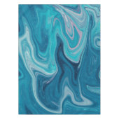 エレガントな青の抽象芸術のさざ波|のテーブルクロス テーブルクロス (正面)