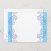 エレガントな青の招待状テンプレート インビテーションポストカード (正面/裏面)