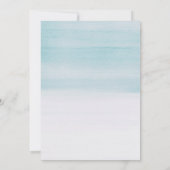 エレガントな青の水彩画ウェディング | 海事スクリプト 招待状 (裏面)