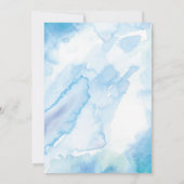エレガントな青の水彩画 ウェディング招待状 招待状 (裏面)