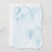 エレガントな青の水彩花モノグラム結婚式 招待状 (裏面)