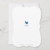 エレガントな青の水彩花柄のシノワズリ ウェディング 招待状 (裏面)