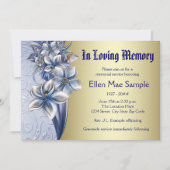 エレガントな青の追悼サービス案内 招待状 (正面)