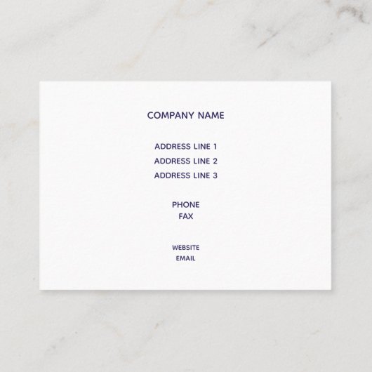 エレガントな青は二か国語の中国のな英語を振ります 名刺 (裏面)