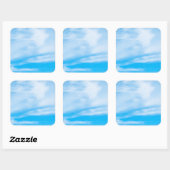 エレガントな青空と雲のモダンテンプレート スクエアシール (シート)