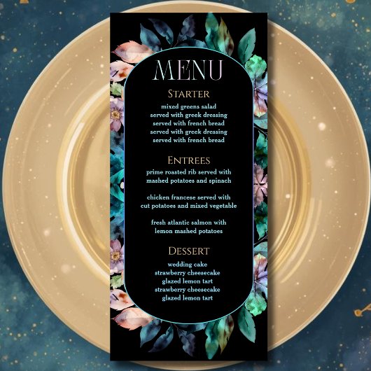エレガントな青紫のムーディーな結婚式 メニュー
