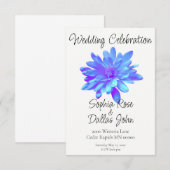 エレガントな青紫の花 招待状 (正面/裏面)