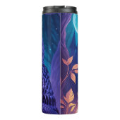 エレガントな青紫の魔法のフクロウのコミックAIアート タンブラー (裏面)