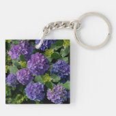 エレガントな青紫色のマグエンタカラーの花のハイドランジア キーホルダー (裏面)