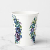 エレガントな青緑の花のブライダルシャワー 紙コップ (右)