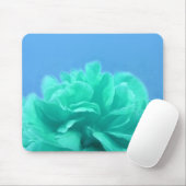 エレガントな青緑の花 マウスパッド (マウス)