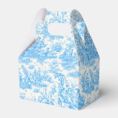 エレガントな青緑色のトワル・ド・ジュイのブライダルシャワー フェイバーボックス (裏面サイド)