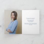 エレガントな青黄色の花の卒業写真 案内状 (内部)