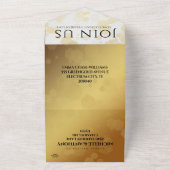 エレガントな革の3周年結婚記念日 オールインワン招待状 (外側)