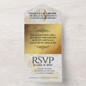 エレガントな革の3周年結婚記念日 オールインワン招待状 (内側)