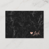 エレガントな鞭のアフターケアのばら色の金ゴールドの黒の大理石 名刺 (裏面)