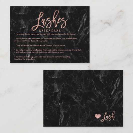 エレガントな鞭のアフターケアのばら色の金ゴールドの黒の大理石 名刺 (正面/裏面)