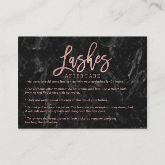 エレガントな鞭のアフターケアのばら色の金ゴールドの黒の大理石 名刺 (正面)