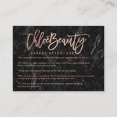 エレガントな鞭のロゴののどのばら色の金ゴールドの黒の大理石 名刺 (正面)