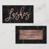 エレガントな鞭の原稿ののどのばら色の金ゴールドの黒の大理石 名刺 (正面/裏面)