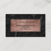 エレガントな鞭の原稿ののどのばら色の金ゴールドの黒の大理石 名刺 (裏面)