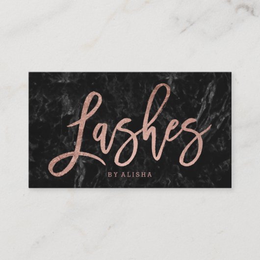 エレガントな鞭の原稿ののどのばら色の金ゴールドの黒の大理石 名刺 (正面)