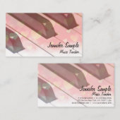 エレガントな音楽ピアノキーボードの先生のプロフェッショナル 名刺 (正面/裏面)