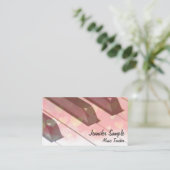 エレガントな音楽ピアノキーボードの先生のプロフェッショナル 名刺 (スタンド正面)