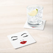 エレガントな顔 スクエアペーパーコースター (インサイチュ)