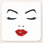 エレガントな顔 スクエアペーパーコースター (正面)