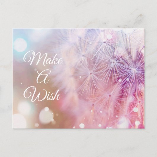 エレガントな願い事のダンデライオンカード ポストカード (正面)