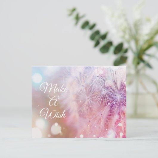 エレガントな願い事のダンデライオン インスピレーションカード ポストカード (スタンド正面)