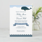 エレガントな飛行するクジラの結婚式招待状 招待状 (スタンド正面)