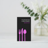 エレガントな食事用器具類の名刺 名刺 (スタンド正面)