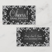 エレガントな飲み物のバウチァのパーティーの冬の輝きの黒 割引カード (正面/裏面)