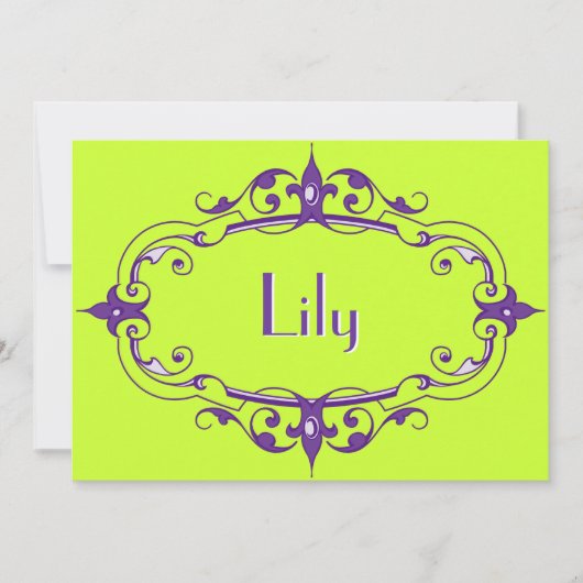 エレガントな飾り枠 招待状 (正面)