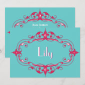 エレガントな飾り枠 招待状 (正面/裏面)