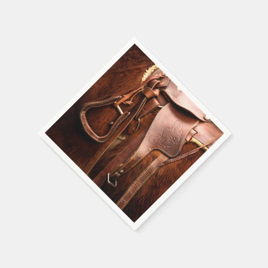 エレガントな馬のサドル紙ナプキン スタンダードカクテルナプキン (角)