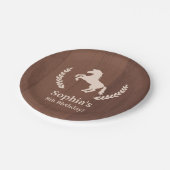 エレガントな馬のシルエットの誕生会の供給 ペーパープレート (アングル)